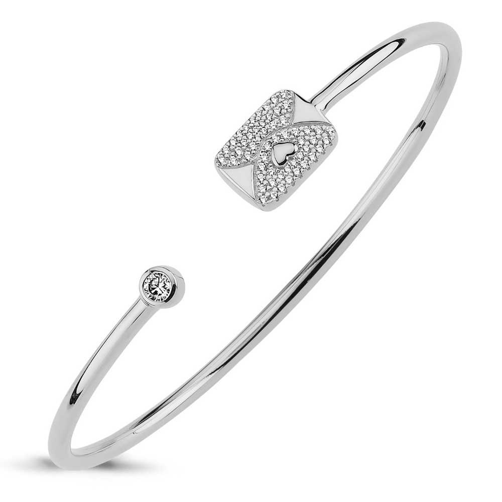 Chic Mini Heart Stone Cuff Bracelet